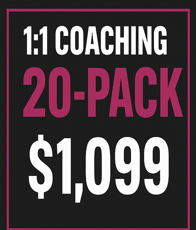 1:1 Coaching - 20-Session Commit Pack